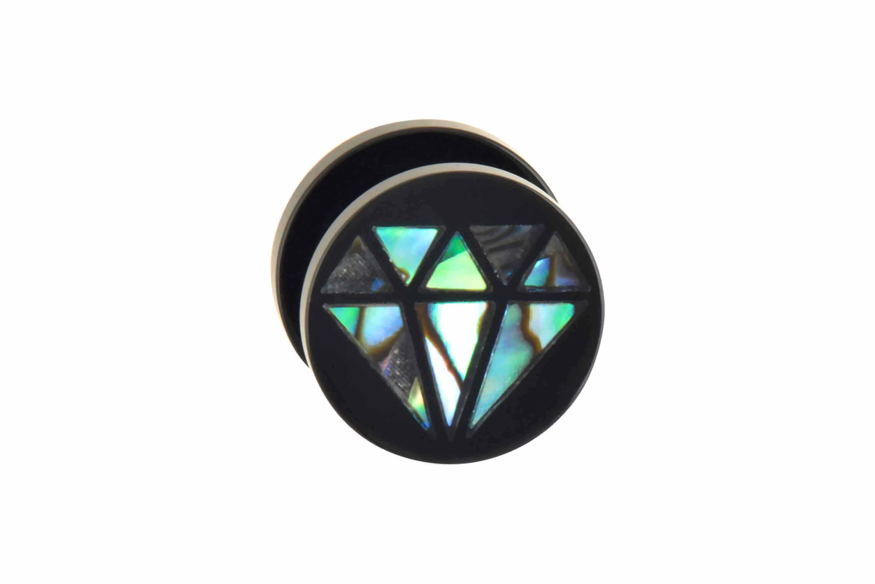 Acryl Plug mit Abalone-Muschel DIAMANT ++SALE++ von Piercingline